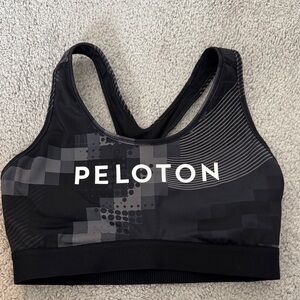 Peloton Black and Gray Patterned Sports Bra - Size M